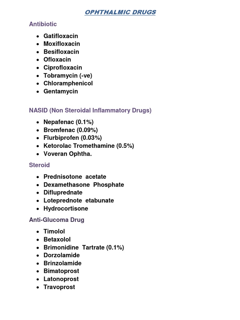 Antibiotic: Ophthalmic Drugs | PDF