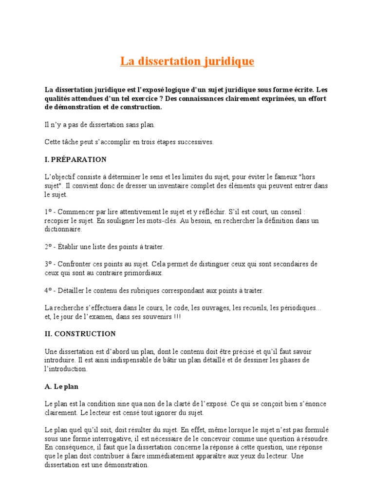 La Dissertation Juridique Pdf Logique Science