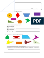 Polígonos. Notações e Classificações - Ficha de Trabalho