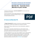 Curso de Marmita Fit - Aprenda Como Fazer Marmita Fit para Vender