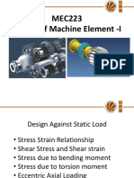 MEC223 Design of Machine Element - I