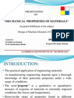 Mechanical Properties of Materials: Presentation ON