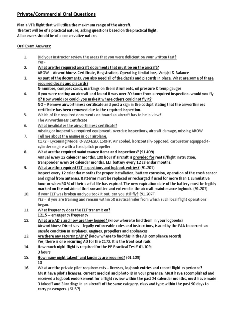 Commercial Pilot Oral Exam Guide PDF Fog Atmospheric Pressure