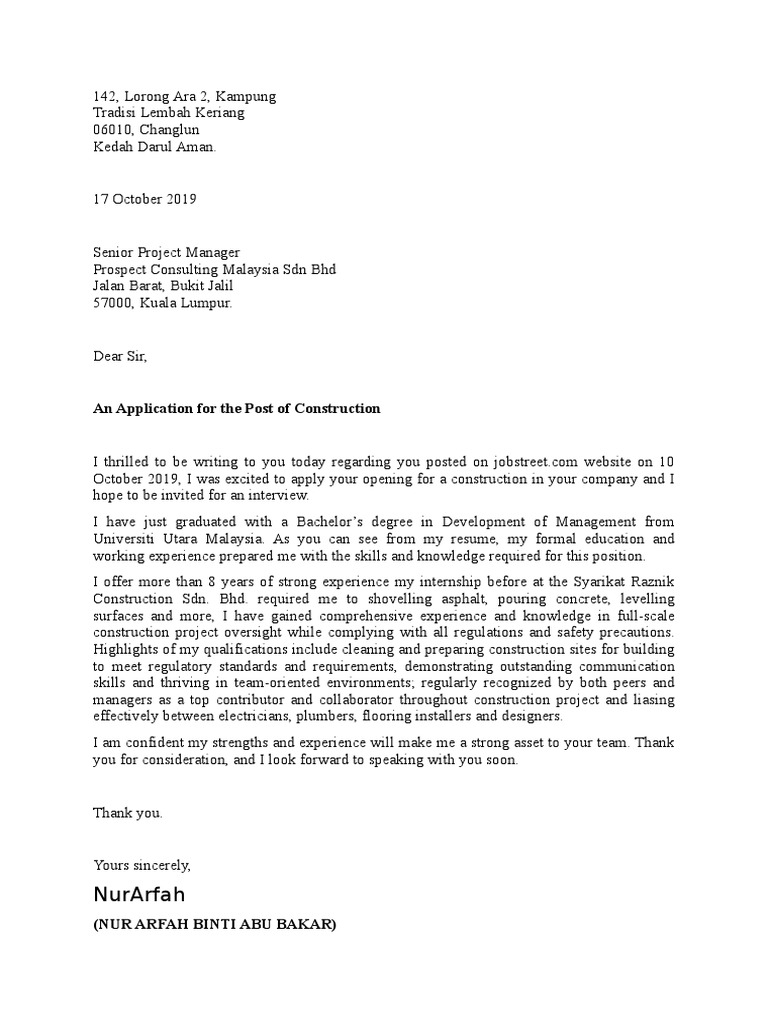Application for Construction Position | PDF
