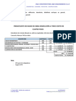 Presupuesto Demolicion 4to Piso - San Isidro