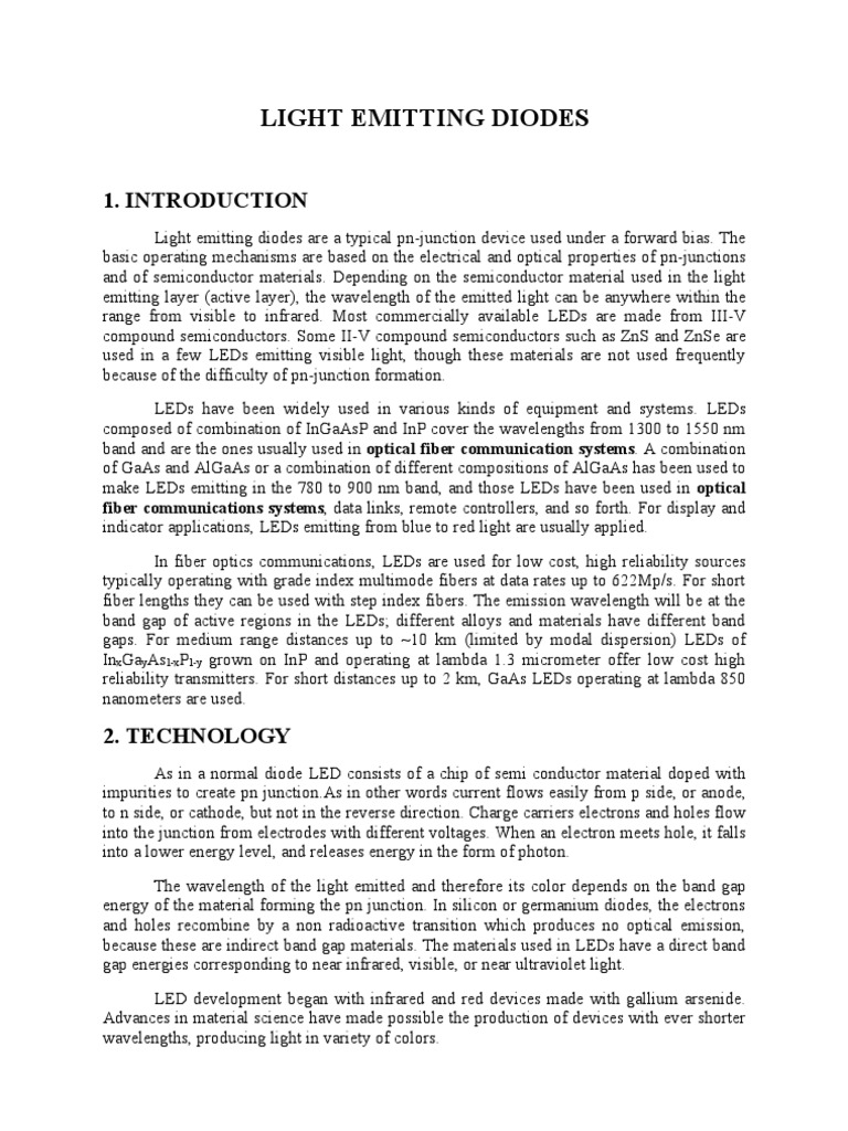 Light Emitting Diodes | PDF | Oled | Light Emitting Diode