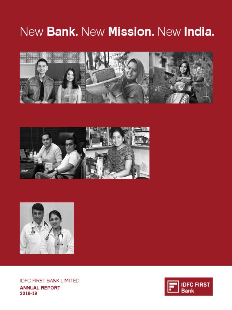 IDFC FIRST Bank Annual Report 2019 PDF PDF Banks Non Bank