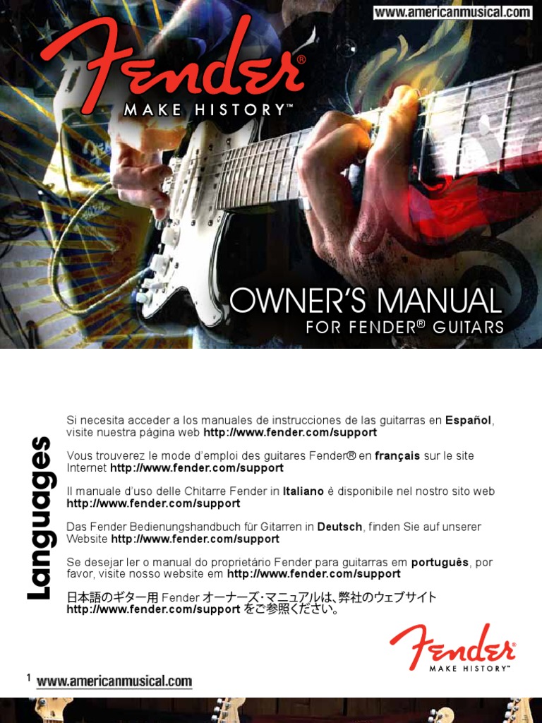 Fender Electric Guitar Manual PDF Chordophones String Instruments