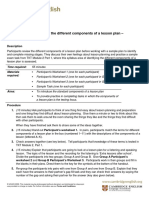 TKT Module 2: Identifying The Different Components of A Lesson Plan - Teacher's Notes