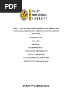 Download GAUSSIAN ELIMINATION METHOD AND GAUSS JORDAN ELIMINATION METHOD FOR SOLVING LINEAR EQUATION by Rana Vivek Singh SN43393045 doc pdf