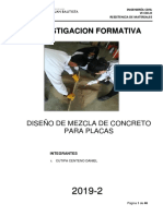 Diseño de Mezcla para Placas F'c =28Kg/cm2