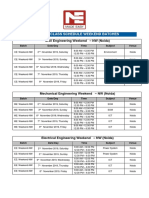 2019-2020 Weekend Engineering Class Schedule