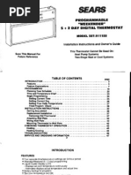 Download Sears Weekender Programmable Thermostat by Peter Fales SN43393592 doc pdf