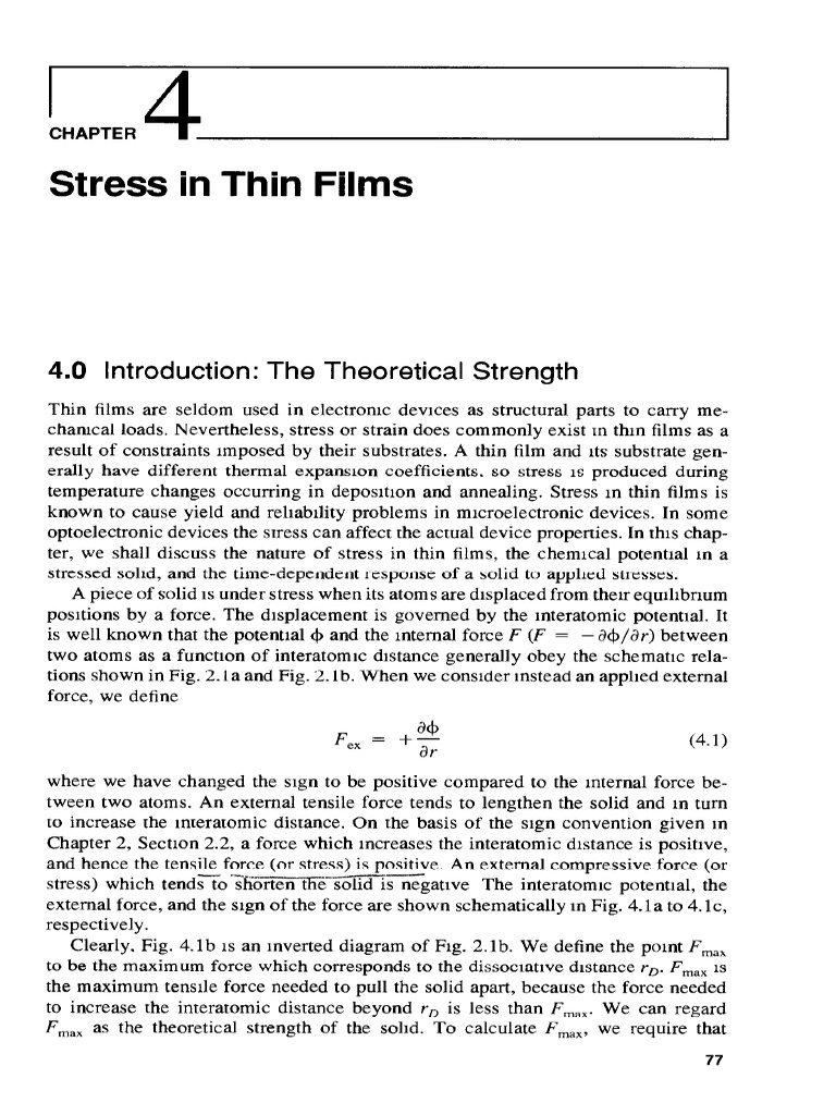 Stress in Thin Films PDF | PDF