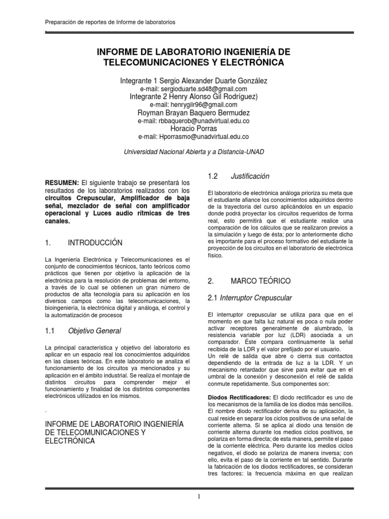 Informe IEEE | PDF | Relé | Transistor