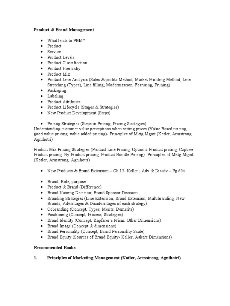 Comprehensive Guide to Product & Brand Management | PDF | Career ...