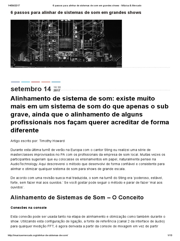 Áudio Música & Tecnologia: Alinhamento de Sistemas