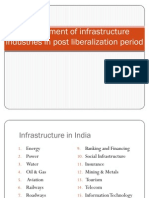 Development of Infrastructure Industries in Post Liberalization Period
