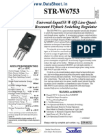 STR-W6753: Universal-Input/58 W Off-Line Quasi-Resonant Flyback Switching Regulator