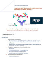 Immunoassays: Fundamental Questions For An Analytical Chemist