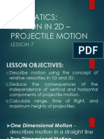 Lesson 7 Kinematics Motion in 2D Projectile Motion