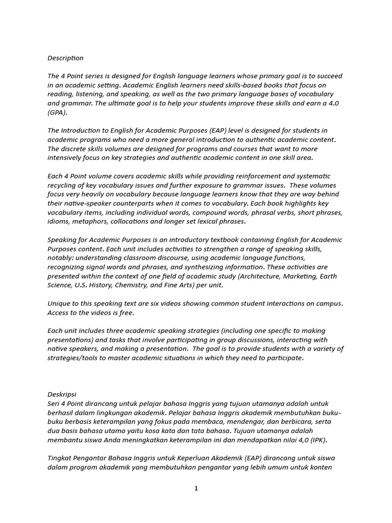 Description Pdf Vocabulary English Language