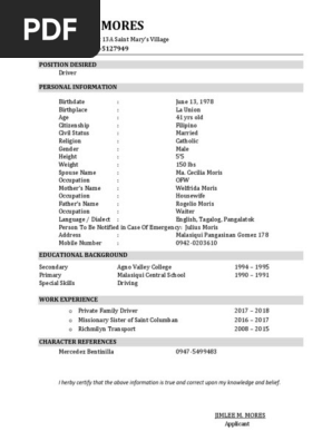 Blank Resume