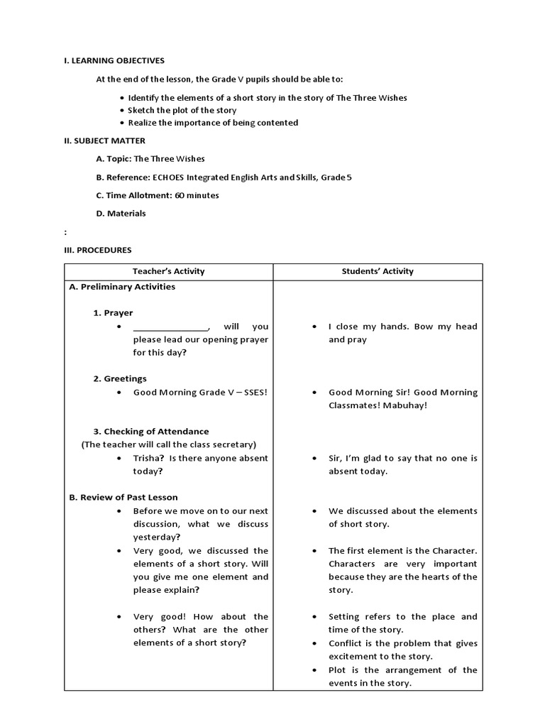 Elements of A Story | PDF