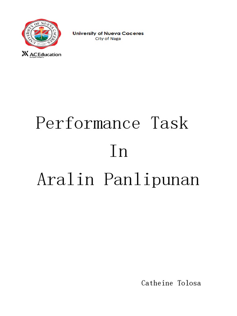 Performance Task in Aralin Panlipunan: Catheine Tolosa | PDF