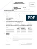 Bio Data Form Intership Traineeship PDF