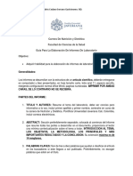 Guía Elaboración de Informes de Laboratorio para Fundamentos de Dietética