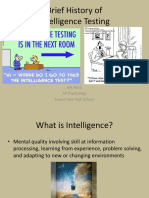 Brief History of Intelligence Testing
