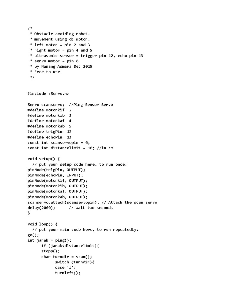 Obstacle Avoid Robot Pdf Electrical Engineering Electronics