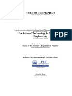 Bachelor of Technology in Mechanical Engineering: Title of The Project