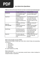 Java Interview Questions: Difference Between Procedure Oriented and Object Oriented Programming Language?