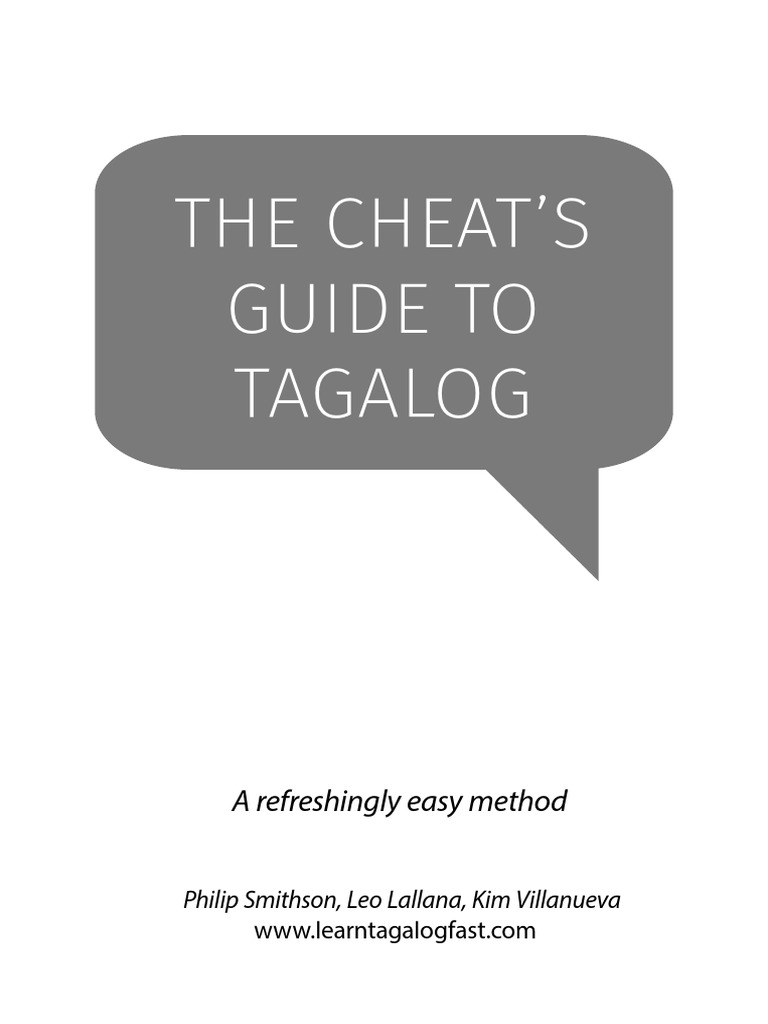 The Cheats Guide To Tagalog PREVIEW CHAPTERS PDF PDF English