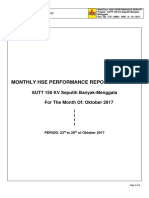 SUTT 150 KV Monthly HSE Report Summary