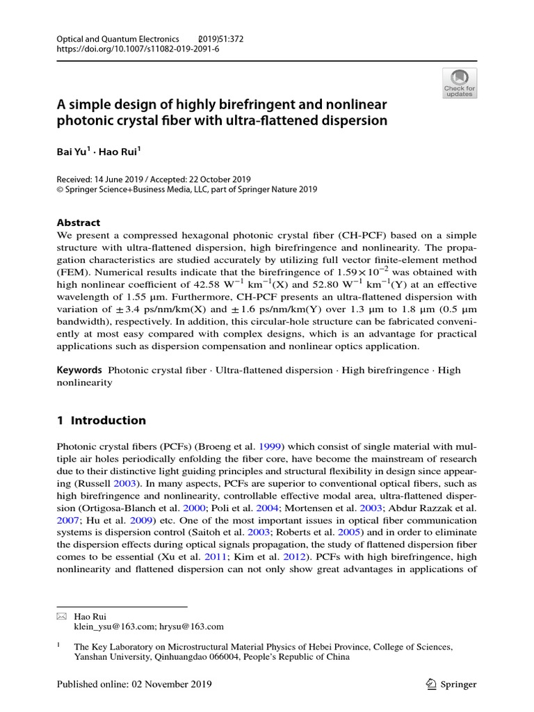 A Simple Design of Highly Birefringent and Nonlinear Photonic Crystal ...