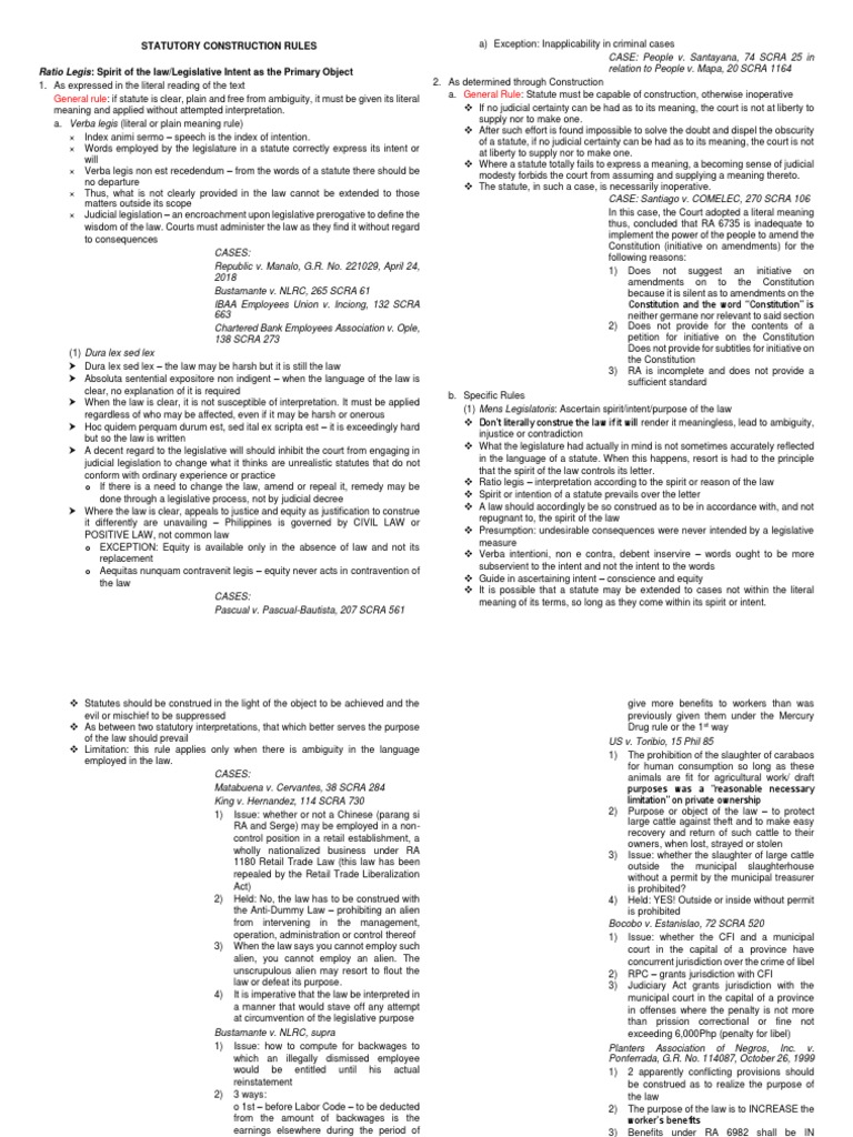 Final Statutory Construction Rules | PDF | Statutory Interpretation ...