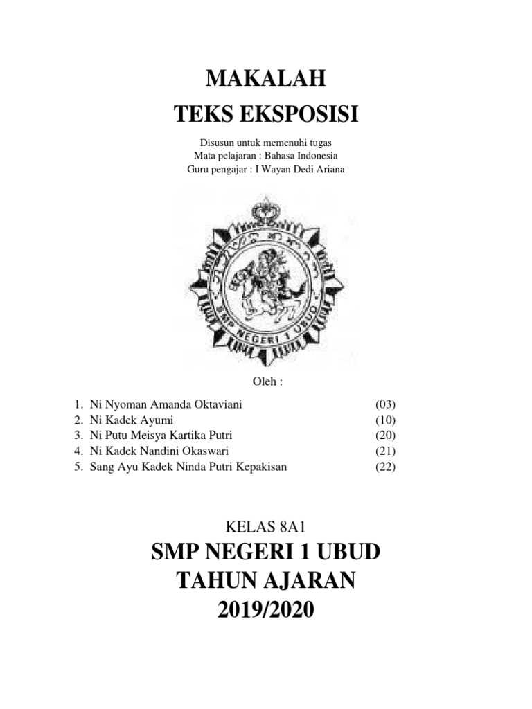 Makalah Teks Eksposisi Bahasa Indonesia
