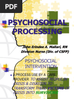 Psychosocial Processing: John Erindee A. Mallari, RN Division Nurse (Div. of CSFP)