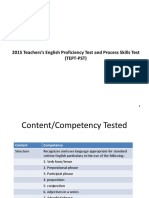 TEPT-PST 2015 English Proficiency and Process Skills Test Results