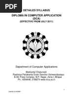 Diploma in Computer Application (DCA) : Detailed Syllabus