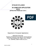 Diploma in Computer Application (DCA) : Detailed Syllabus