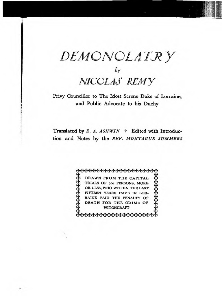 Demonolatry Pdf Religious Behaviour And Experience Mythology