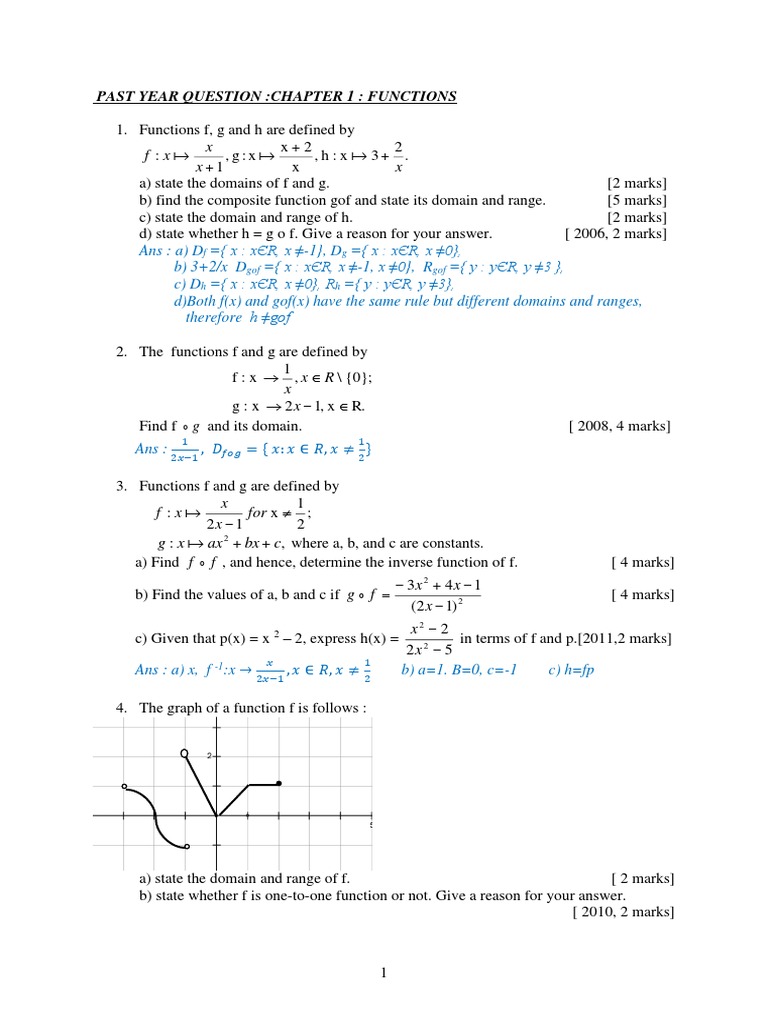 Past Year Functions Stpm Math M Docx Factorization Function Mathematics
