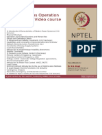 Nptel: Power Systems Operation and Control - Video Course