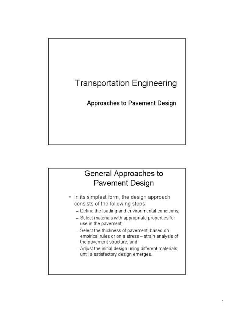 Pavement Design Approaches Explained | PDF | Road Surface | Stress ...