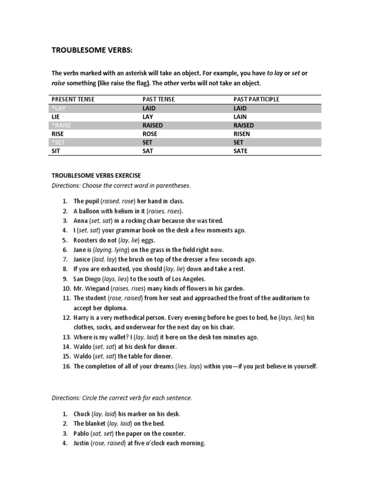 troublesome-verbs-exercises-pdf-grammar-language-mechanics