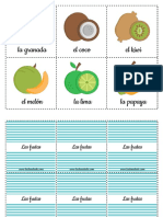 Tarjetas Vocabulario Frutas PDF